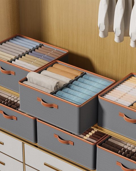 Organizer do szafy na ubrania spodnie bluzy 50×40 szary