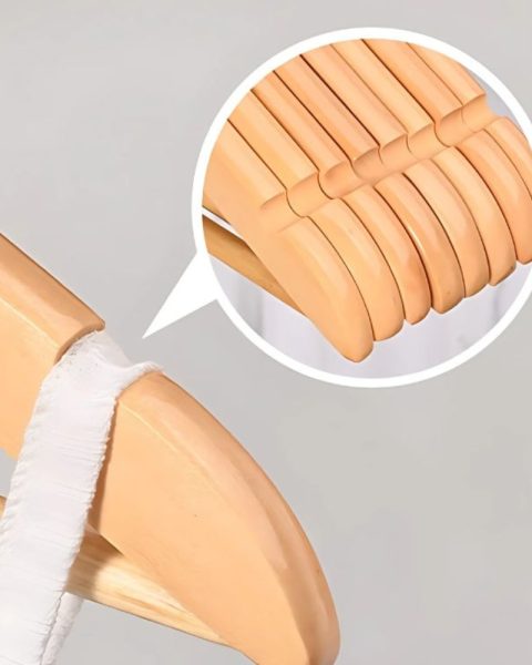 Wieszaki drewniane lakierowane na ubrania solidne zestaw 3x