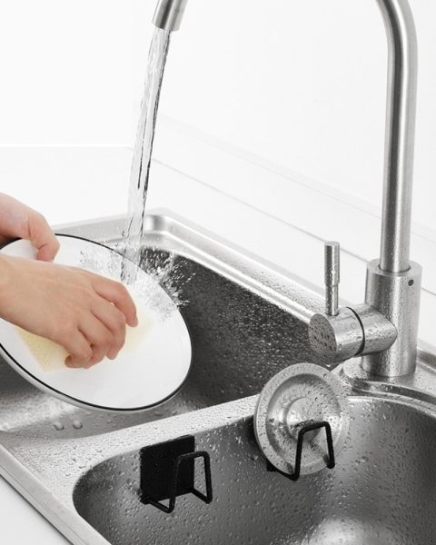 Uchwyt kuchenny na gąbkę do zlewu czarny