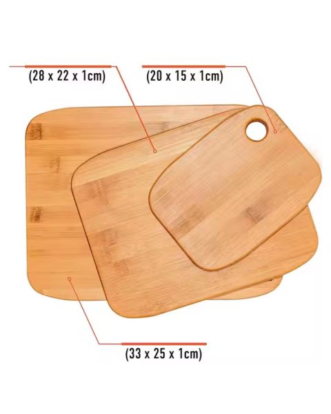 Deski do krojenia bambusowe wytrzymałe Zestaw 3 sztuk