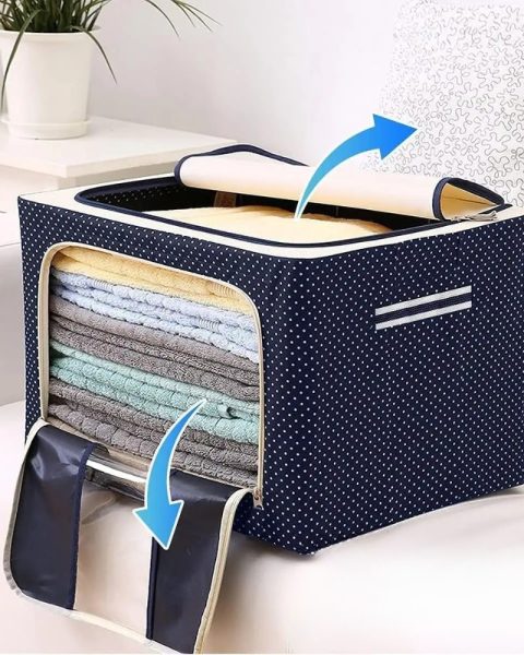 Pojemnik na pościel ubrania zamek stelaż Stackbox wzmocniony 40x30