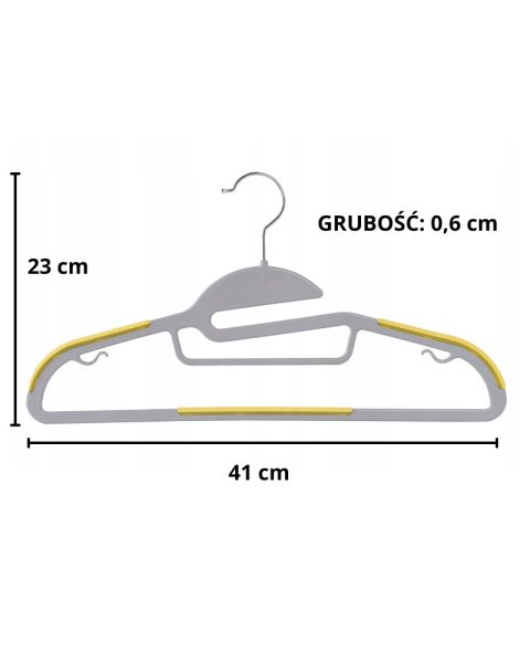 Wieszaki na ubrania antypoślizgowe odzieżowe z nakładką gumową 8+2 GRATIS!