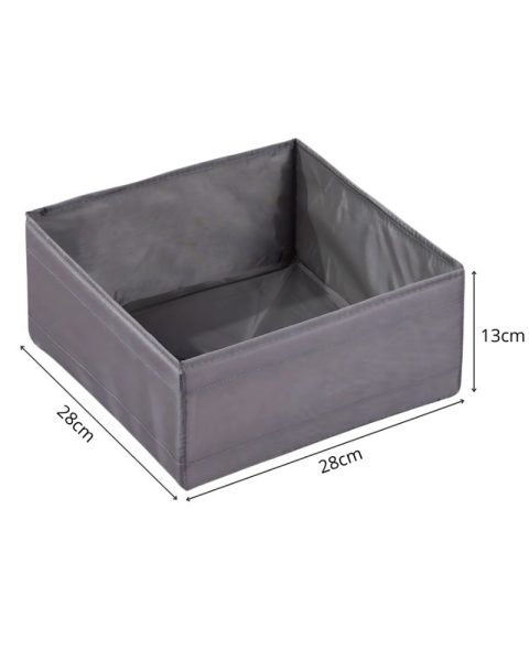 Organizer pojemnik na bieliznę ubrania buty do szuflady szary 28x28