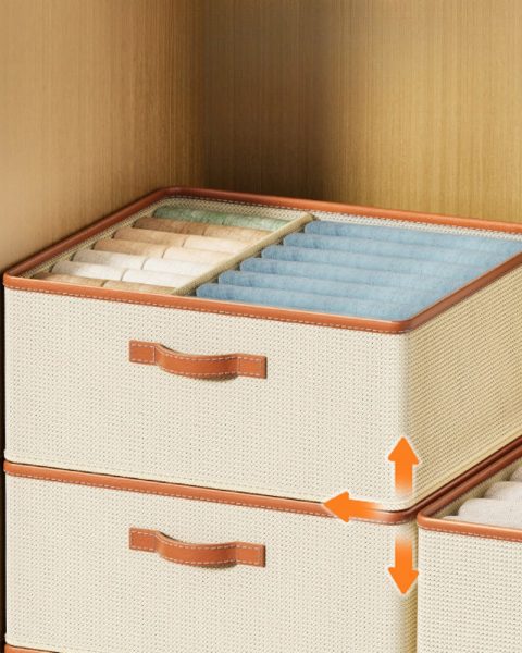 Organizer zamykany do szafy na ubrania spodnie bluzy 50×40 beżowy