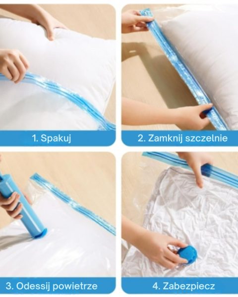 Zestaw worków próżniowych na ubrania pościel 12 szt.